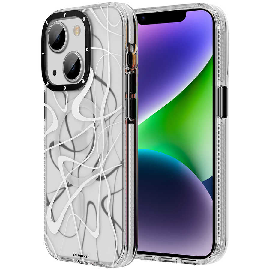 Youngkit Water-Ink Serisi iPhone 13 Magsafe Şarj Özellikli Telefon Kılıfı - 3 Youngkit Water-Ink Serisi iPhone 13 Magsafe Şarj Özellikli Telefon Kılıfı - 3